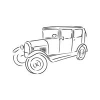 croquis de vecteur de voiture rétro