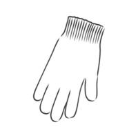 croquis de vecteur de gants mitaines