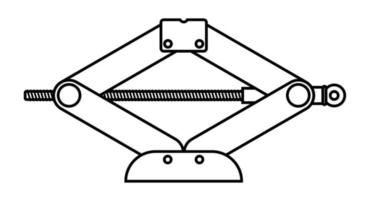 icône de cric de voiture à main mécanique. ceinture dans les ateliers de réparation. augmentation de la portance. soulever la voiture pour changer les roues. vecteur noir et blanc