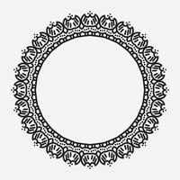 ornement rond, cadre rond. ornement oriental floral élégant traditionnel pour décorer et concevoir des cartes de voeux, des certificats, des invitations de mariage vecteur