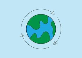 recycler pour sauver le monde pour réduire le réchauffement climatique vecteur