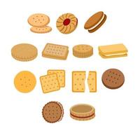 ensemble d'illustration de biscuit plat vecteur