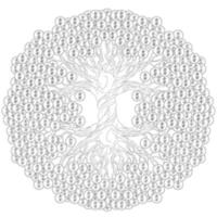 arbre d'argent avec des pièces en dollars. un symbole traditionnel du feng shui pour attirer la richesse et la prospérité. illustration noire. vecteur