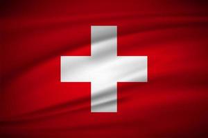 élégant fond de drapeau suisse réaliste. conception de la fête de l'indépendance de la suisse. vecteur