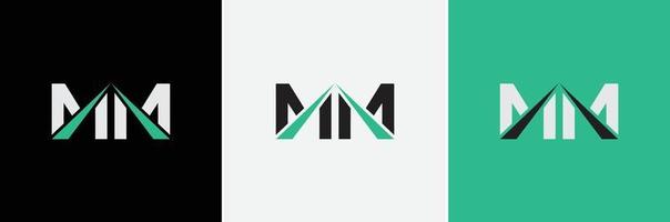 mm logo créatif moderne alphabet minimal m lettre initiale marque monogramme modifiable en format vectoriel