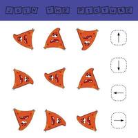 alignez les directions des monstres. jeu éducatif pour enfants, feuille de travail pour les activités avec les enfants, illustration vectorielle vecteur