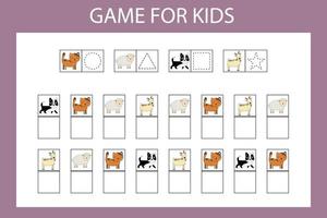 jeu éducatif pour les enfants d'âge préscolaire. illustration vectorielle. entrez le caractère souhaité dans les cellules conformément à l'image. vecteur
