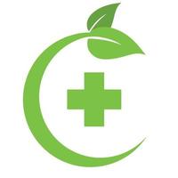 illustration logo créatif de la pharmacie verte vecteur