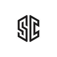modèle vectoriel de conception de logo de lettre sc ou cs.