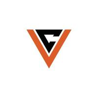 lettre initiale vc ou concept de conception de logo cv. vecteur