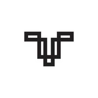 vecteur de conception de logo de lettre initiale t ou tt.