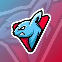 illustration graphique vectorielle d'un lapin en colère dans le style de logo esport. parfait pour l'équipe de jeu ou le logo du produit vecteur