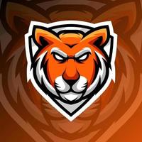 illustration graphique vectorielle d'un tigre dans le style de logo esport. parfait pour l'équipe de jeu ou le logo du produit vecteur