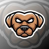 illustration graphique vectorielle d'un chien dans le style de logo esport. parfait pour l'équipe de jeu ou le logo du produit vecteur