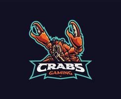 logo de mascotte de crabe vecteur