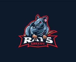 création de logo de mascotte de rat vecteur