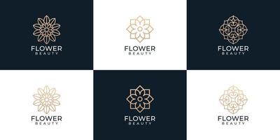 ensemble de logo de spa de fleur de beauté créative vecteur