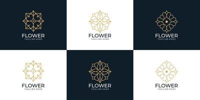 collection de logos de fleurs nature spa monogramme minimaliste vecteur