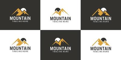 ensemble de création vectorielle de paysage aventure montagne pic logo vecteur