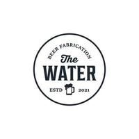 inspiration de conception de logo de fabrication de bière d'eau hipster rétro vintage vecteur