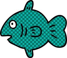 dessin animé doodle d'un poisson marin vecteur