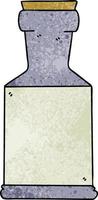 bouteille de potion de dessin animé dessiné à la main excentrique vecteur