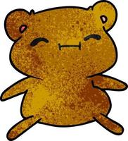 ours en peluche mignon kawaii dessin animé texturé vecteur