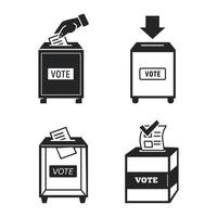 jeu d'icônes de bulletin de vote, style simple vecteur