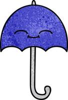 parapluie de dessin animé de texture grunge rétro vecteur