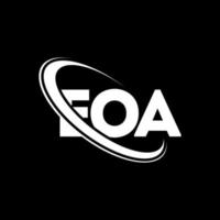 logo eoa. lettre eoa. création de logo de lettre eoa. initiales logo eoa liées avec un cercle et un logo monogramme majuscule. typographie eoa pour la technologie, les affaires et la marque immobilière. vecteur