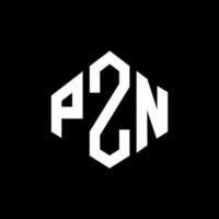 création de logo de lettre pzn avec forme de polygone. création de logo en forme de polygone et de cube pzn. modèle de logo vectoriel pzn hexagone couleurs blanches et noires. monogramme pzn, logo d'entreprise et immobilier.