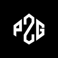 création de logo de lettre pzg avec forme de polygone. création de logo en forme de polygone et de cube pzg. modèle de logo vectoriel pzg hexagone couleurs blanches et noires. monogramme pzg, logo d'entreprise et immobilier.