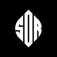 création de logo de lettre de cercle sdr avec forme de cercle et d'ellipse. lettres sdr ellipse avec style typographique. les trois initiales forment un logo circulaire. sdr cercle emblème abstrait monogramme lettre marque vecteur. vecteur