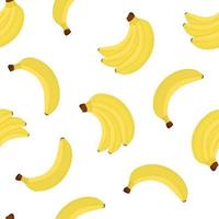 bananes sur un modèle sans couture de vecteur de fond blanc