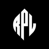 création de logo de lettre de cercle rpl avec forme de cercle et d'ellipse. lettres ellipse rpl avec style typographique. les trois initiales forment un logo circulaire. rpl cercle emblème abstrait monogramme lettre marque vecteur. vecteur