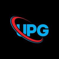 logo upg. lettre upg. création de logo de lettre upg. initiales logo upg liées avec un cercle et un logo monogramme majuscule. typographie upg pour la technologie, les affaires et la marque immobilière. vecteur