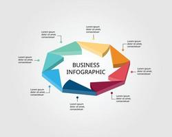 modèle de graphique en triangle pour infographie pour présentation pour 8 éléments vecteur