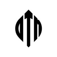 création de logo de lettre de cercle otm avec forme de cercle et d'ellipse. lettres ellipse otm avec style typographique. les trois initiales forment un logo circulaire. emblème de cercle otm vecteur de marque de lettre de monogramme abstrait.
