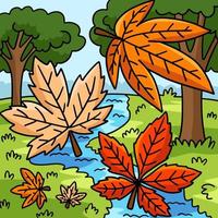 action de grâces feuilles d'automne dessin animé coloré vecteur