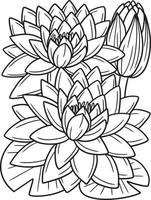 coloriage de fleur de nénuphar pour adultes vecteur