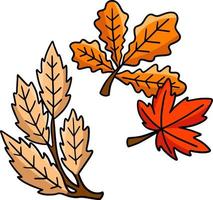 feuilles d'automne dessin animé couleur clipart illustration vecteur