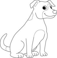 jack russell terrier chien isolé coloriage vecteur