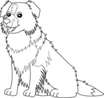 border collie chien isolé coloriage pour les enfants vecteur