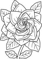 coloriage de fleur de gardénia pour adultes vecteur