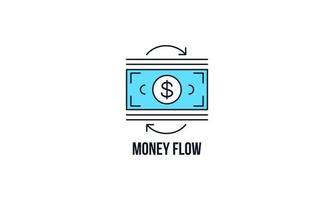 flux d'argent contour simple vecteur