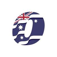 drapeau de l'alphabet australien o vecteur