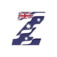 alphabet australien drapeau z vecteur