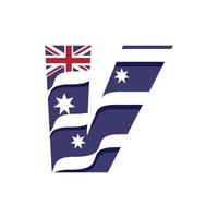 drapeau de l'alphabet australien v vecteur