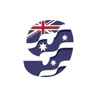 drapeau numérique australien 9 vecteur