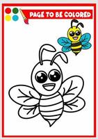 livre de coloriage pour les enfants. abeille vecteur